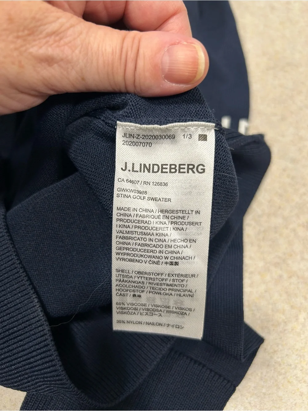 J. Lindeberg Women’s Stina Golf Sweater Navy Blue Resort Logo Classic Size XS